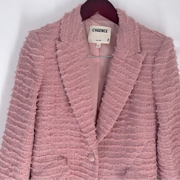L’agence Tweed Chamberlain Blazer in Dusty Pink Size 2 - Picture 3 of 13